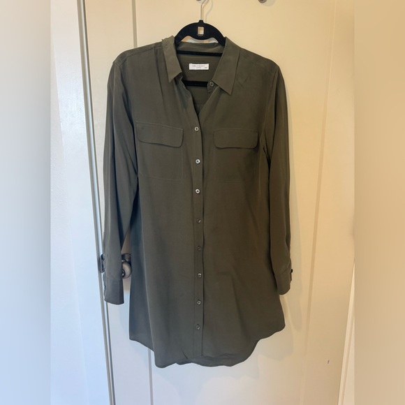 Equipment Dresses & Skirts - Equipment Olive Green Midi Dress